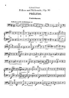 Pelléas et Mélisande, Op.80: Kontrabässenstimme by Gabriel Fauré
