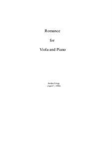 Romance for Viola and Piano: Romance for Viola and Piano by Jordan Grigg