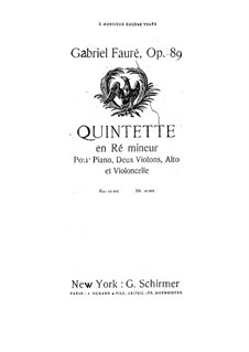 Klavierquintett Nr.1 in d-Moll, Op.89: Violinstimme II by Gabriel Fauré