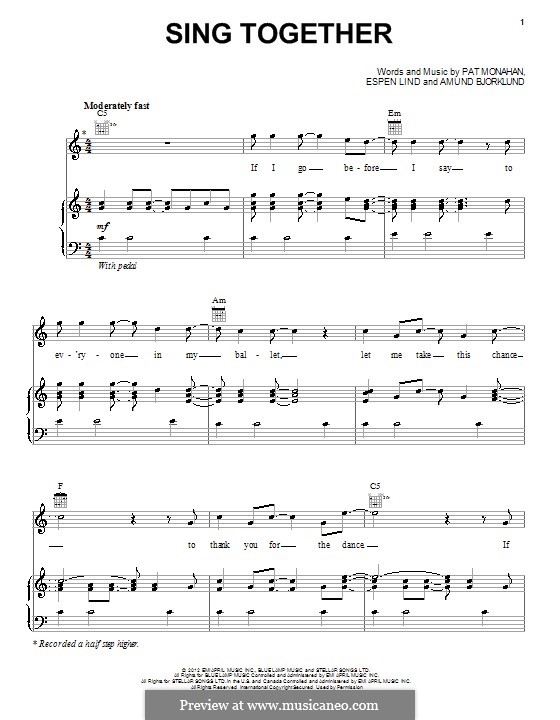 Sing Together (Train): Für Stimme und Klavier (oder Gitarre) by Amund Bjorklund, Espen Lind, Patrick Monahan