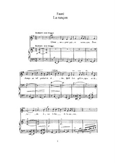 Drei Lieder, Op.8: No.2 La rançon (E Minor) by Gabriel Fauré