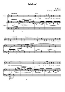Drei Lieder, Op.8: No.3 Ici-bas (G Minor) by Gabriel Fauré