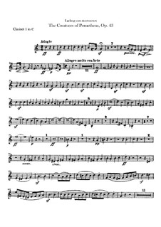 Die Geschöpfe des Prometheus, Op.43: Ouvertüre – Klarinettestimme I, II by Ludwig van Beethoven