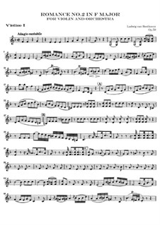 Romanze für Violine und Orchester Nr.2 F-Dur, Op.50: Violinstimme I by Ludwig van Beethoven