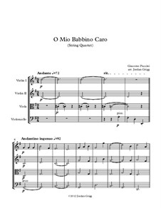 O mio babbino caro: Für Streichquartett by Giacomo Puccini