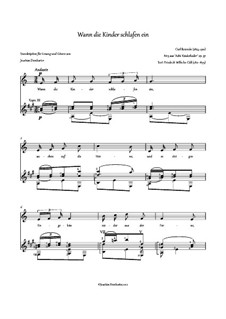 Wann die Kinder schlafen ein, Op.37 Nr.5: Partitur für zwei Interpreten by Carl Reinecke