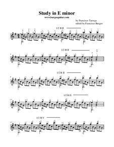 Etüde in e-Moll: Für Gitarre by Francisco Tárrega