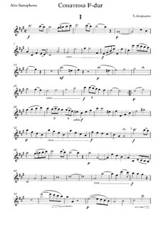Sechs Sonatinen für Violine und Klavier (oder Cembalo): Sonatine in F-Dur. Version für Altsaxophon und Klavier by Tommaso Giordani