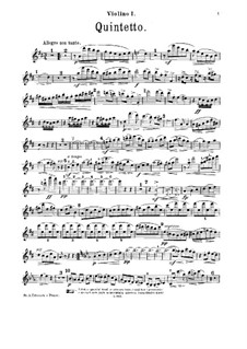 Quintett in D-dur, Op.42: Violinstimme I by Zdeněk Fibich