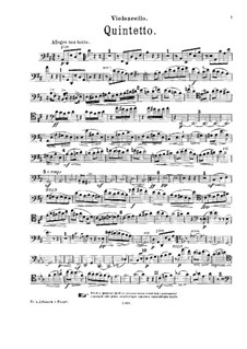 Quintett in D-dur, Op.42: Cellostimme by Zdeněk Fibich