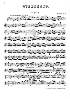 Streichquartett No.2 in G-dur, Op.8: Violinstimme I by Zdeněk Fibich