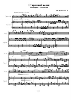 Der altertümliche Tanz für Klarinette und Cembalo, Ор.10: Der altertümliche Tanz für Klarinette und Cembalo by Andreas Rudenko