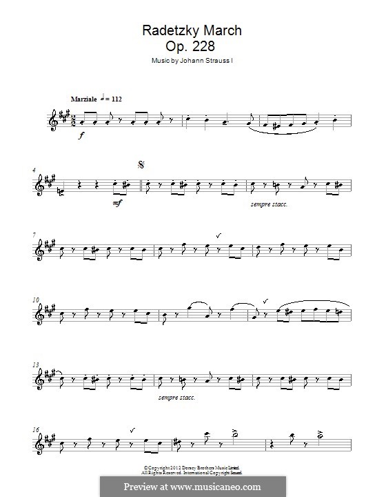 Radetzky-Marsch, Op.228: Für Altsaxophon by Johann Strauss (Vater)