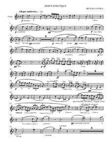 Pathetisches Trio in d-Moll: For string trio – viola part by Michail Glinka