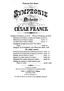 Sinfonie in d-Moll, Op.48: Für Klavier, vierhändig by César Franck