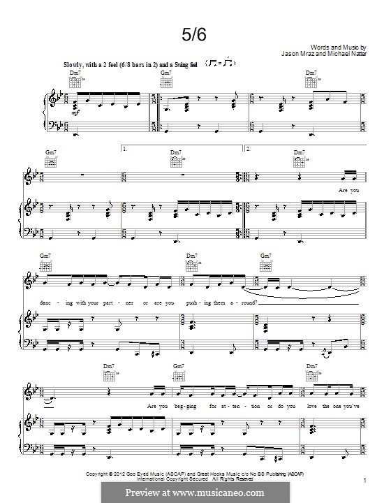 5/6: Für Stimme und Klavier (oder Gitarre) by Michael Natter