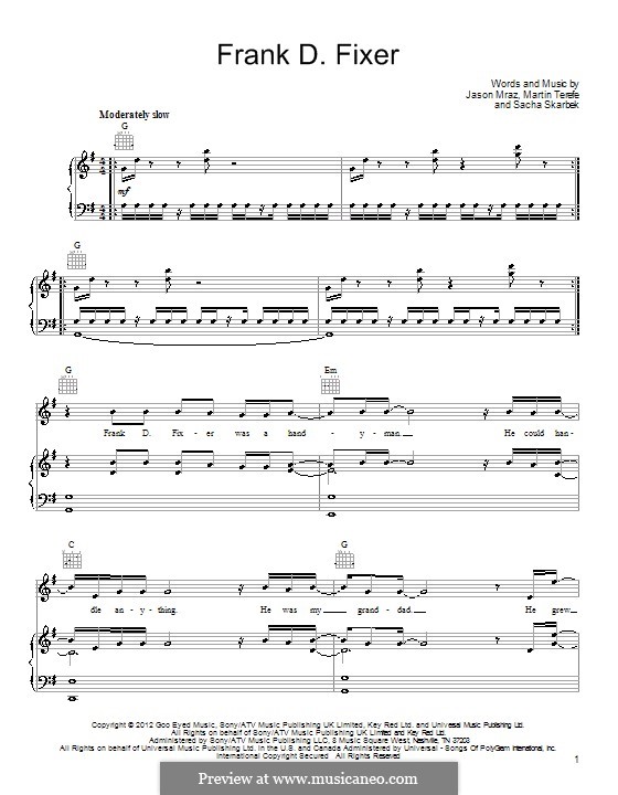 Frank D. Fixer: Für Stimme und Klavier (oder Gitarre) by Martin Terefe, Sacha Skarbek