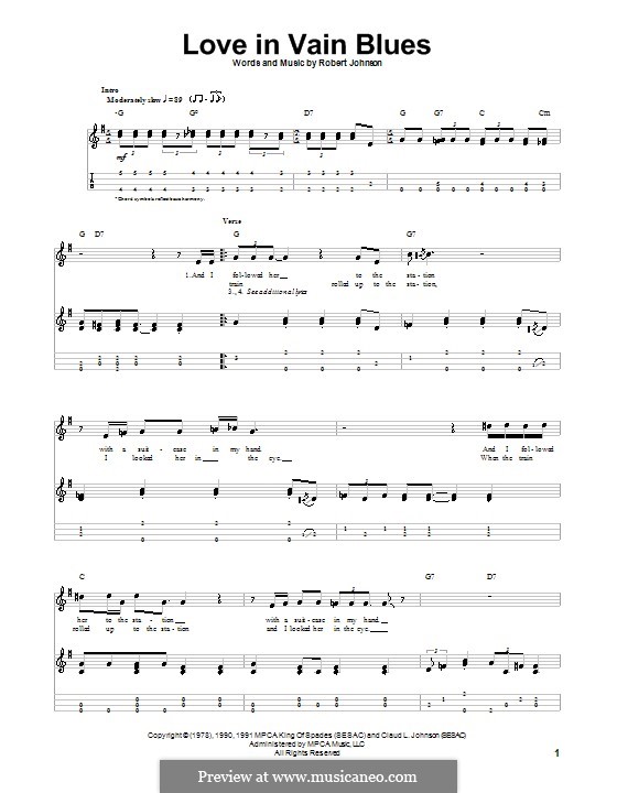 eric clapton love in vain tab eric clapton love in vain tab
