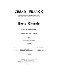 Drei Chorale: Choral Nr.1 in E-Dur, für Klavier, vierhändig, FWV 38 by César Franck