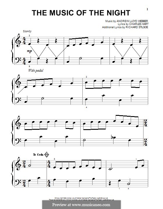 The Music of the Night (instrumental version): Für Klavier (C-Dur) by Andrew Lloyd Webber