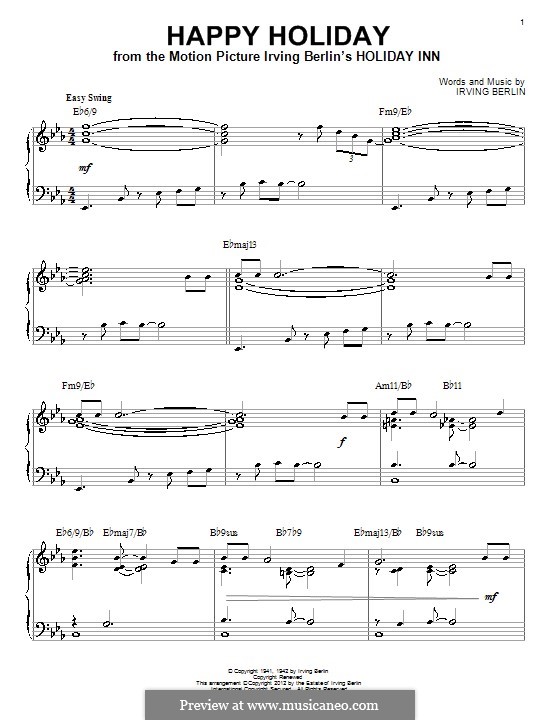 Happy Holiday: Für Klavier (jazz version) by Irving Berlin