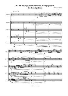 Dunego, for Guitar and String Quartet, GL13: Dunego, for Guitar and String Quartet by Gonçalo Lourenço