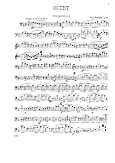 Streichoktett in F-dur, Op.17: Cellostimme I by Niels Wilhelm Gade