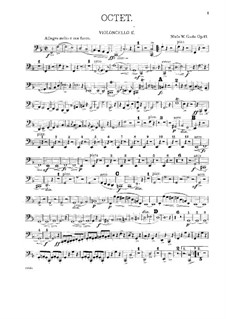 Streichoktett in F-dur, Op.17: Cellostimme II by Niels Wilhelm Gade