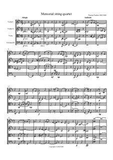 String Quartet No.1 'Memorial': String Quartet No.1 'Memorial' by Thomas Penders