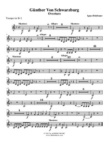 Günther von Schwarzburg: Overture, for chamber orchestra – trumpet in Bb 2 (transposed part) by Ignaz Holzbauer