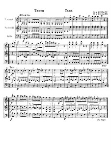 Tanz für zwei Violinen und Cello: Tanz für zwei Violinen und Cello by Wolfgang Amadeus Mozart
