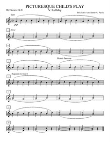 Enfantillages pittoresques (Picturesque Child's Play): No.2 Berceuse – clarinets I, II part by Erik Satie