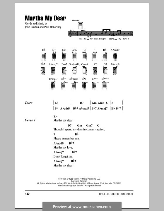 Martha My Dear (The Beatles): Für Ukulele by John Lennon, Paul McCartney