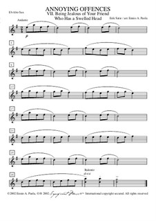 Peccadilles importunes: No.1 Etre jaloux de son camarade qui a une grosse tête – alto saxophone in Eb by Erik Satie