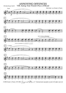 Peccadilles importunes: No.2 Lui manger sa tartine – alto saxophones I, II in Eb by Erik Satie