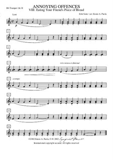 Peccadilles importunes: No.2 Lui manger sa tartine – trumpets I, II in Bb by Erik Satie