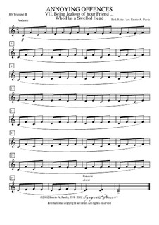 Peccadilles importunes: No.1 Etre jaloux de son camarade qui a une grosse tête – trumpet in Bb II by Erik Satie