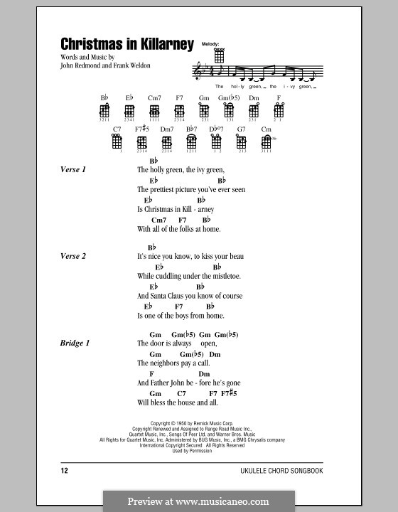 Christmas in Killarney (Frank Weldon): Für Ukulele by John Redmond