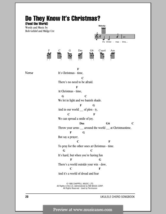 Do They Know It's Christmas? (Feed the World): Für Ukulele by Bob Geldof, Midge Ure