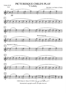 Enfantillages pittoresques (Picturesque Child's Play): No.2 Berceuse – violins I, II part by Erik Satie