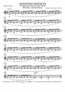 Peccadilles importunes: No.1 Etre jaloux de son camarade qui a une grosse tête – bass clarinet in Bb by Erik Satie