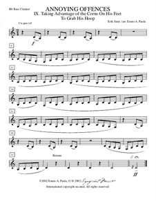 Peccadilles importunes: No.3 Profiter de ce qu'il a des cors aux pieds pour lui prendre son cerceau – bass clarinet in Bb by Erik Satie