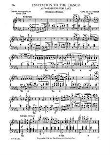 Aufforderung zum Tanze, J.260 Op.65: Für Klavier (Version von F. Liszt) by Carl Maria von Weber