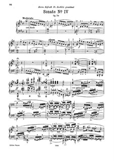 Sonate für Klavier Nr.4 in e-Moll, J. 287 Op.70: Für einen Interpreten by Carl Maria von Weber