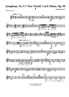 Teil I: Horn in F 4 (transposed part) by Antonín Dvořák