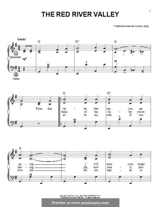The Red River Valley: Für Akkordeon by folklore