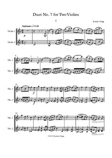 Duet No.7 for Two Violins: Duet No.7 for Two Violins by Jordan Grigg