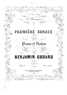 Sonate für Violine und Klavier Nr.1, Op.1: Partitur by Benjamin Godard