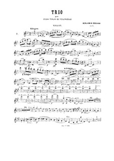 Klaviertrio Nr.1 in g-Moll, Op.32: Violinstimme by Benjamin Godard