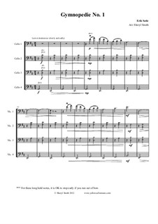 Nr.1: For mixed level cello ensemble (quartet) by Erik Satie